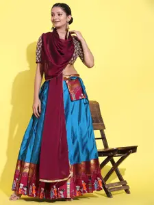 Fabcartz Embroidered Semi-Stitched Lehenga & Unstitched Blouse With Dupatta