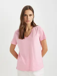 DeFacto V-Neck Short Sleeves Cotton T-shirt
