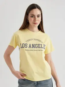 DeFacto Typography Printed Pure Cotton T-shirt