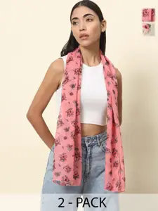 Trend Arrest Women Printed Scarf Pack Of 2