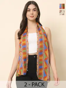 Trend Arrest Pack of 2 Women Printed Scarves