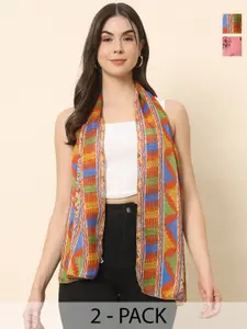 Trend Arrest Pack of 2 Women Printed Scarves
