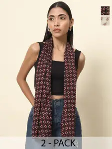 Trend Arrest Pack of 2 Women Printed Scarves