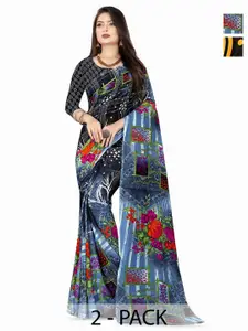 ANAND SAREES Pack of 2 Polka Dot Georgette Saree