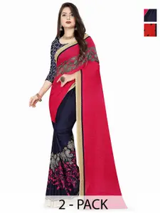 ANAND SAREES Polka Dot Poly Georgette Saree