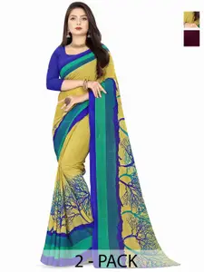 ANAND SAREES Pack of 2 Floral Georgette Saree
