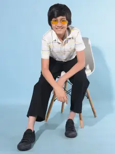 Crimsoune Club Boys Classic Slim Fit Cotton Printed Casual Shirt