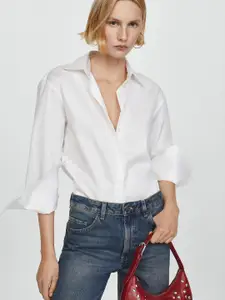 MANGO Women Opaque Cotton Casual Shirt