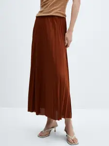 MANGO Women Solid A-line Maxi Skirt