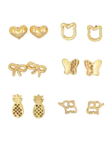 ISHKAARA Set Of 6 Contemporary Studs Earrings