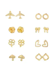 ISHKAARA Set Of 8 Contemporary Studs Earrings