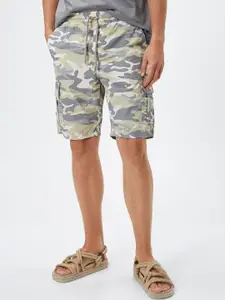 Koton Men Camouflage Printed Cotton Cargo Shorts
