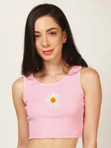 Fashion And Youth Round Neck Fitted Crop Top
