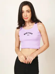 Fashion And Youth Styled Back Round Neck Regular Crop Top