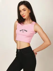 Fashion And Youth Typography Printed Crop Top