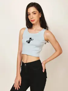 Fashion And Youth Round Neck Sleeveless Crop Top