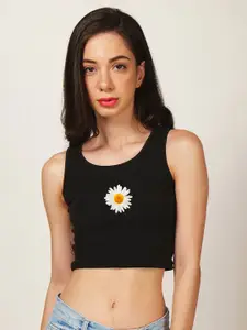 Fashion And Youth Floral Crop Top