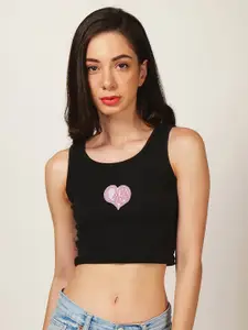 Fashion And Youth Round Neck Regular Crop Top