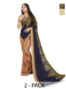 ANAND SAREES Floral Poly Georgette Ready to Wear Saree