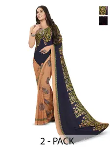 ANAND SAREES Ethnic Motifs Beads and Stones Poly Georgette Saree