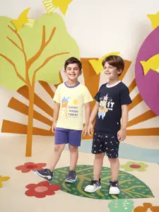 Toonyport Boys Pack of 2 Printed Cotton T-shirt with Shorts