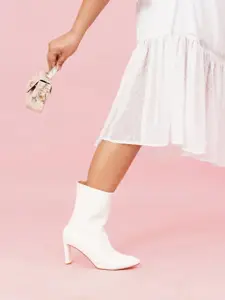 Sherrif Shoes Women Hight Top Block Heeled Regular Boots