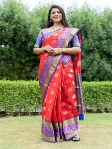 SGF11 Woven Design Zari Pure Silk Kanjeevaram Saree