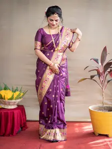 SGF11 Woven Design Pure Zari Heavy Work Paithani Kanjeevaram Silk Saree