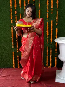 SGF11 Woven Design Zari Pure Silk Kanjeevaram Saree