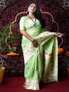 SGF11 Woven Design Zari Pure Silk Kanjeevaram Saree