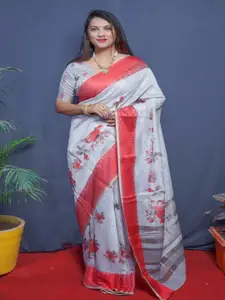 SGF11 Floral Printed Silk Cotton Chanderi Saree