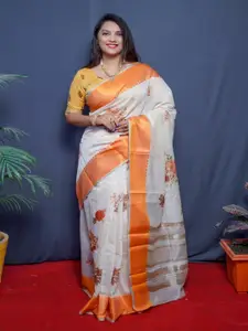 SGF11 Floral Printed Silk Cotton Chanderi Saree