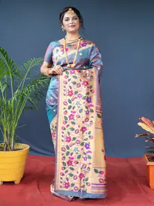 SGF11 Woven Design Pure Zari Heavy Work Paithani Kanjeevaram Silk Saree