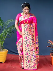 SGF11 Woven Design Pure Zari Heavy Work Paithani Kanjeevaram Silk Saree