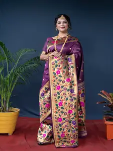 SGF11 Woven Design Pure Zari Heavy Work Paithani Kanjeevaram Silk Saree
