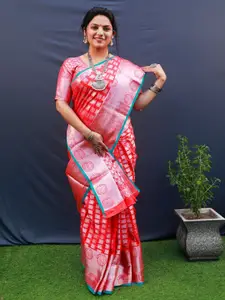 SGF11 Woven Design Zari Pure Silk Kanjeevaram Saree