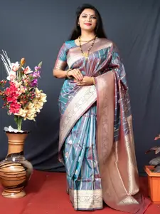 SGF11 Ethnic Motifs Woven Design Zari Pure Silk Kanjeevaram Saree