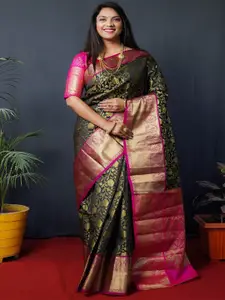 SGF11 Ethnic Motifs Woven Design Zari Pure Silk Kanjeevaram Saree