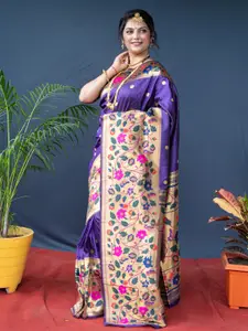 SGF11 Woven Design Pure Zari Heavy Work Paithani Kanjeevaram Silk Saree