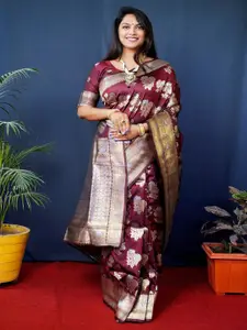 SGF11 Woven Design Zari Pure Silk Kanjeevaram Saree