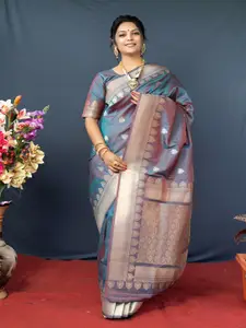 SGF11 Woven Design Zari Pure Silk Kanjeevaram Saree