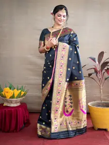 SGF11 Woven Design Pure Zari Heavy Work Paithani Kanjeevaram Silk Saree