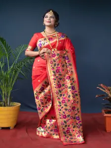 SGF11 Woven Design Pure Zari Heavy Work Paithani Kanjeevaram Silk Saree