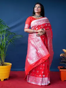 SGF11 Woven Design Zari Pure Silk Kanjeevaram Saree