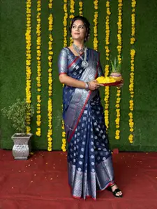 SGF11 Woven Design Zari Pure Silk Kanjeevaram Saree