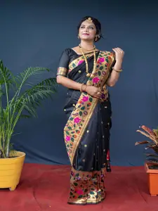SGF11 Woven Design Pure Zari Heavy Work Paithani Kanjeevaram Silk Saree