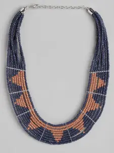 RICHEERA Silver-Plated Artificial Beads Layered Necklace