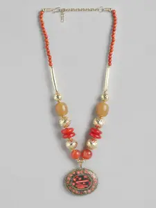 RICHEERA Gold-Plated Artificial Beads Necklace