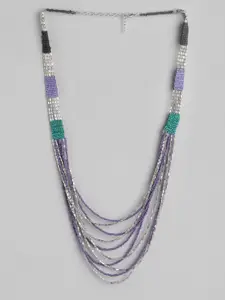 RICHEERA Silver-Plated Artificial Beads Layered Necklace