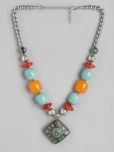 RICHEERA Silver-Plated Artificial Beads Necklace